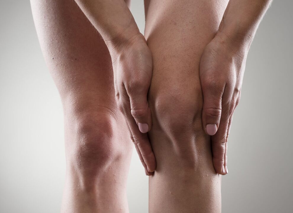 Osteoarthritis of the knee joint, which manifests as pain and stiffness